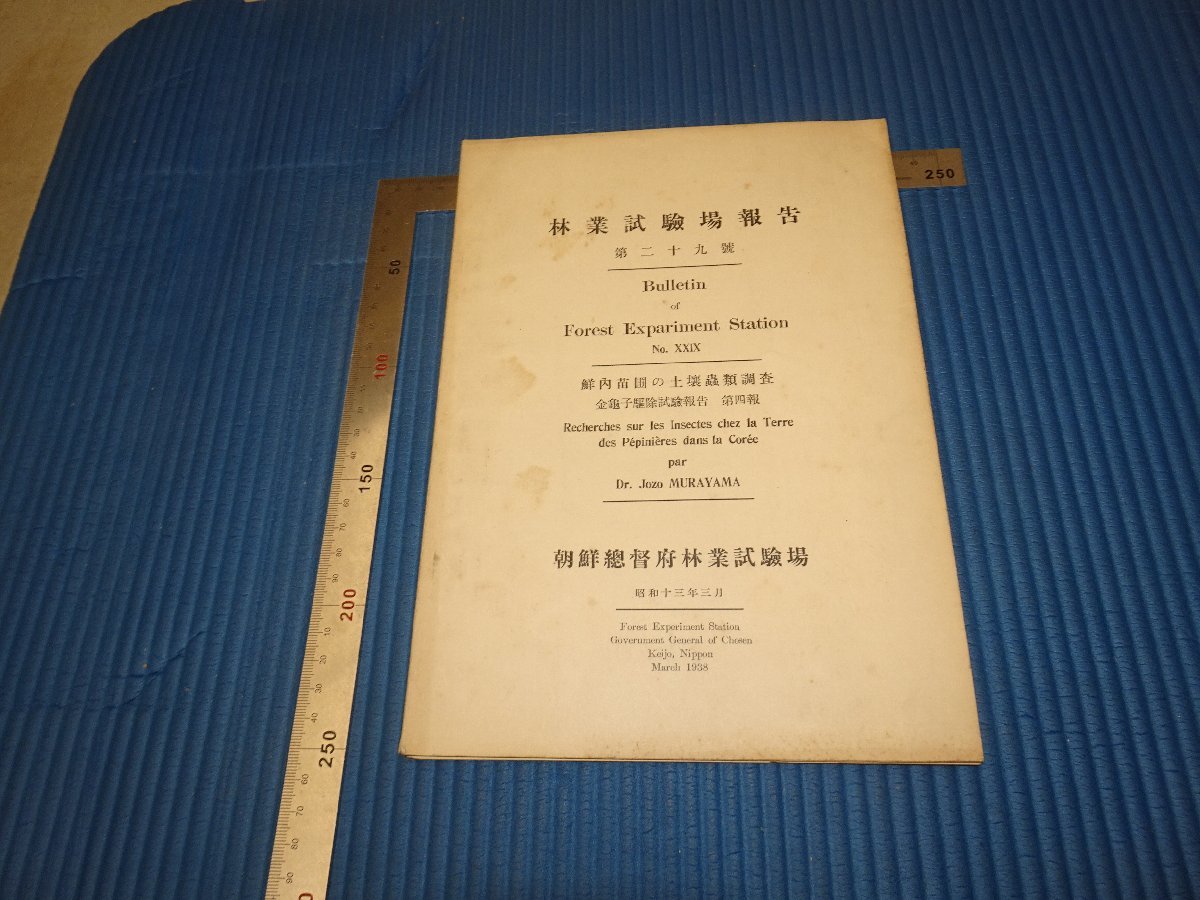 Rarebookkyoto F3B-508 戦前 李朝朝鮮 林業試験場報告 第29號 非売品 総督府林業試験場 近澤印刷 1938年頃 名人 名作 名品