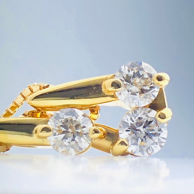 【77】 ツツミ TSUTSUMI K18 ダイヤモンドプチネックレス スライドアジャスター ベネチアン チェーン D0.5ct 45㎝ 3.4g (620) 7