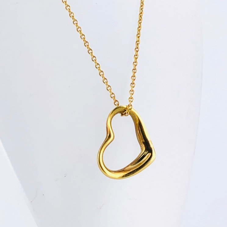 77】 TIFFANY &Co. ティファニー オープンハート AU750 ネックレス K18