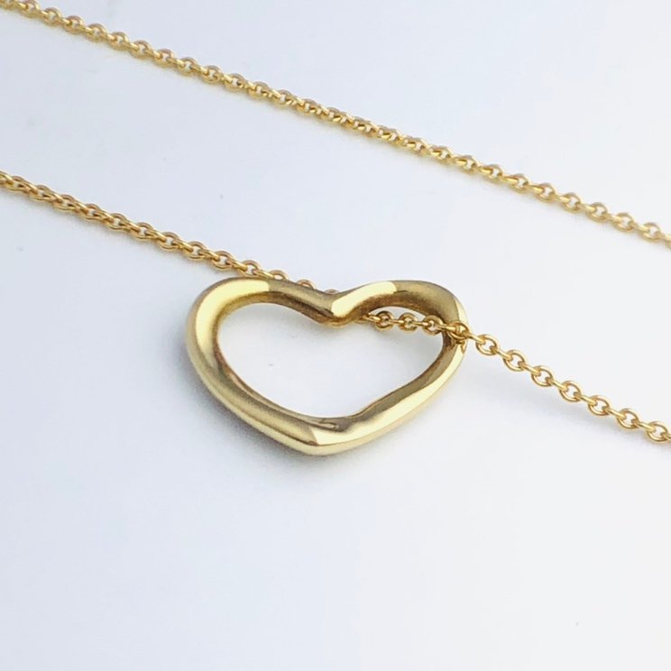 77】 TIFFANY &Co. ティファニー オープンハート AU750 ネックレス K18