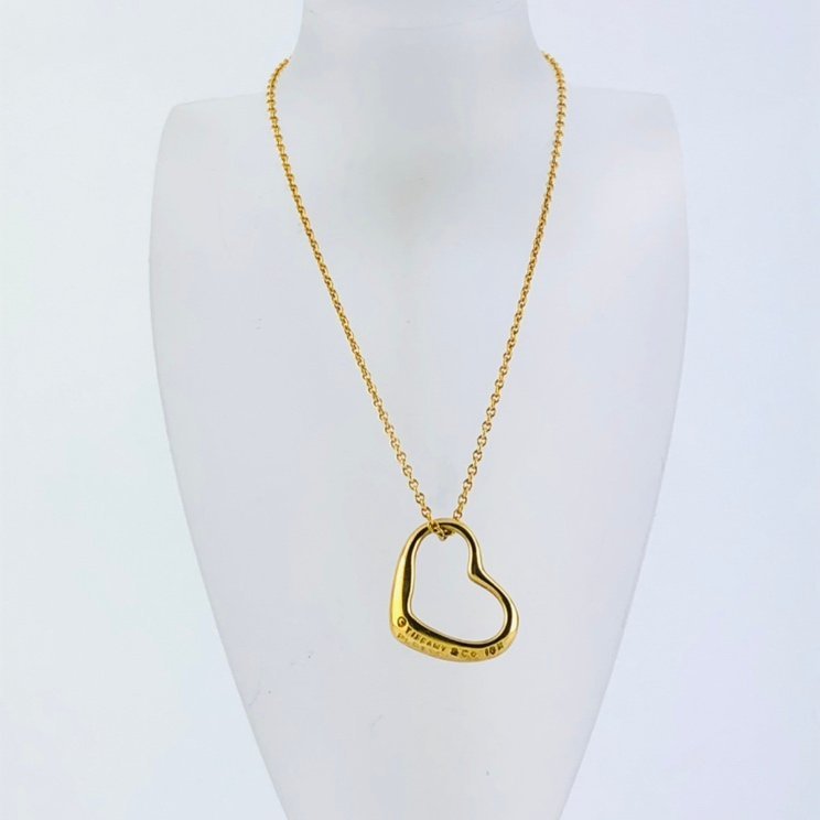 77】 TIFFANY &Co. ティファニー オープンハート AU750 ネックレス K18