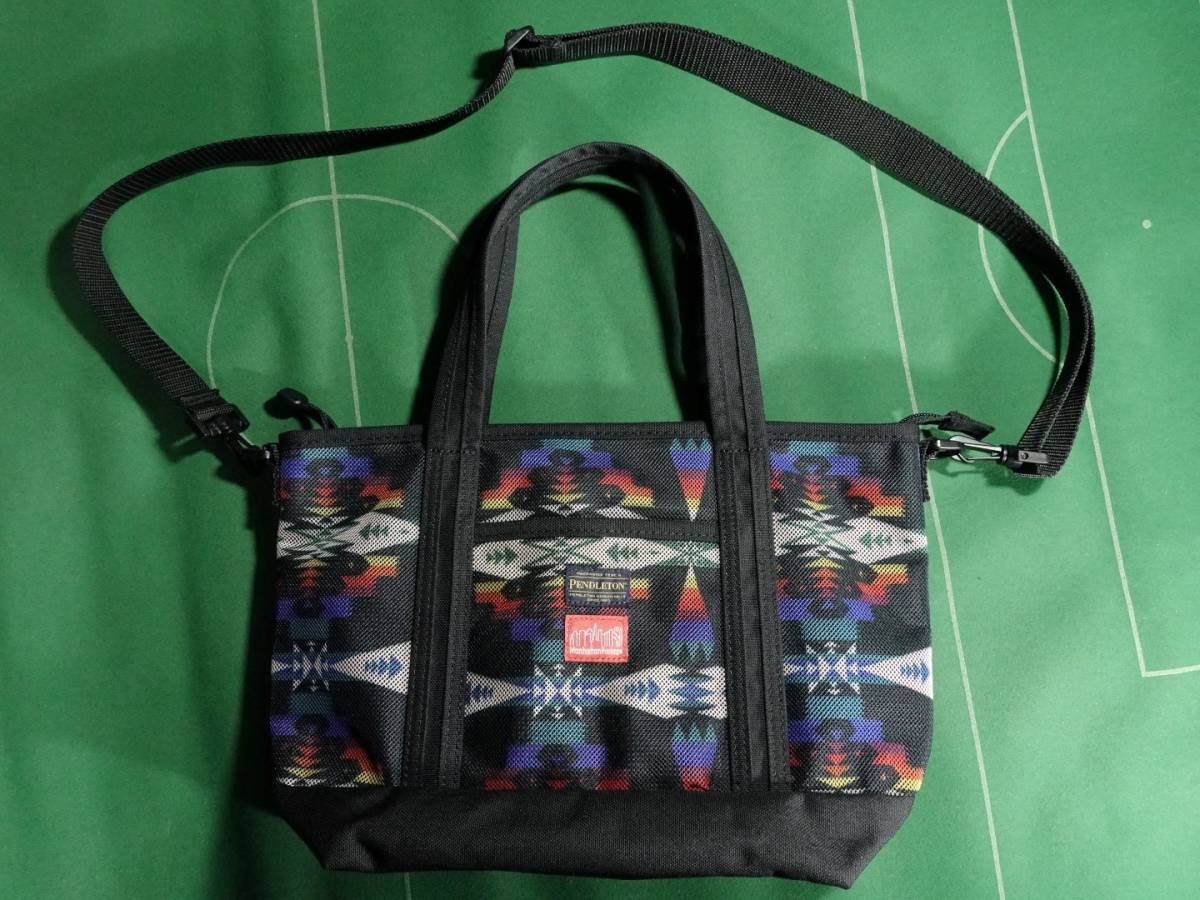 ^ Manhattan Poe te-jix pen dollar ton collaboration neitib pattern 2WAY tote bag Rego Tote Bag almost unused!!!^