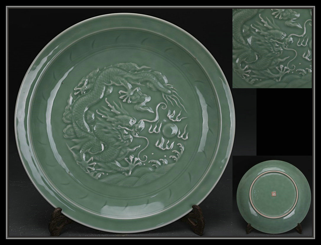 日本最大級【多寶屋】CA070□宋時代龍泉窯極品□高さ5.8cm直径40.3