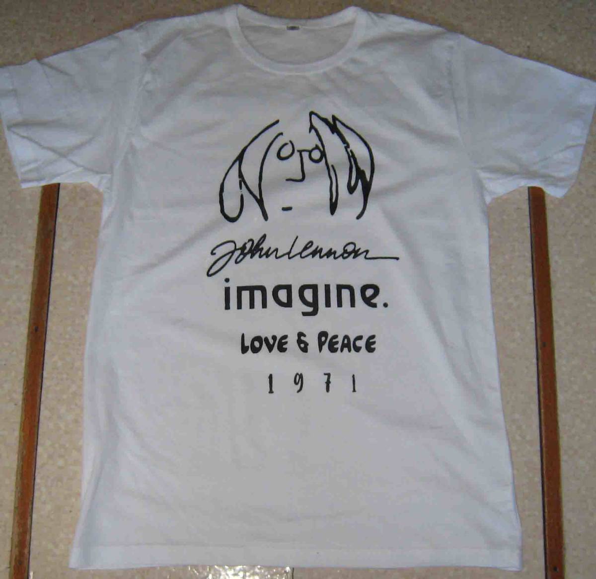 John Lennon　ジョン・レノン　　イマジン　◆　Tシャツ　　白地に黒　M .L.2L.3L の4サイズから選べます_画像2