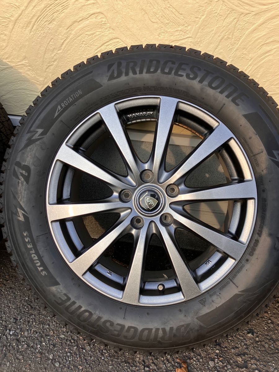 #2020年製# 美品ブリヂストン DM-V3 225/65R17 7J マナレイ製ホイール付き4本セット バリ山