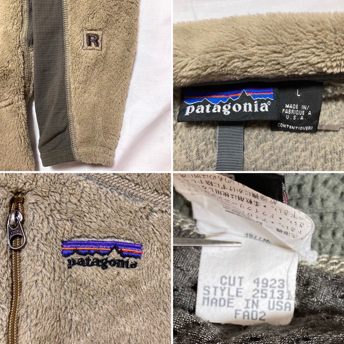 2002年 usa製 Patagonia R2 POLATEC JACKET パタゴニア レギュレーター ポーラテック フリース ジャケット25131FA12 レトロ カーキ L_画像5