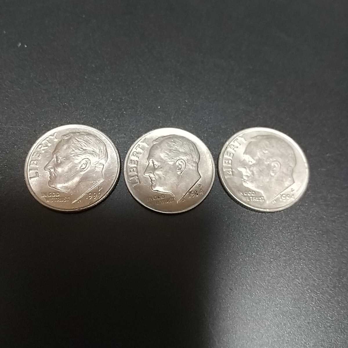アメリカ リバティ コイン 3枚_画像1