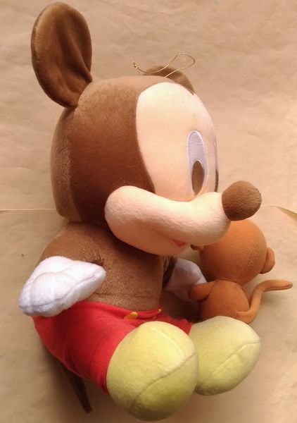 中古 ベイビーミッキーマウス ぬいぐるみ さる付 全高約30cm サル 子猿 ベビー Disney Baby Mickey Mouse ディズニーベイビー usedの画像4