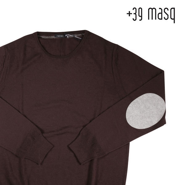 +39 masq（マスク） 丸首セーター M35004 ブラウン XL 2862br 【W3819】
