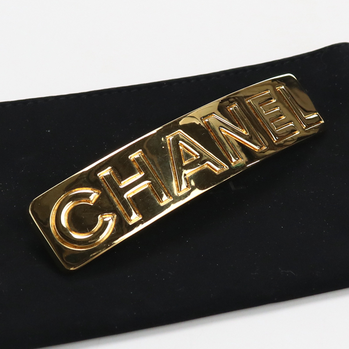 良品シャネルCHANEL シャネルロゴバレッタ ブランド メタル ゴールド