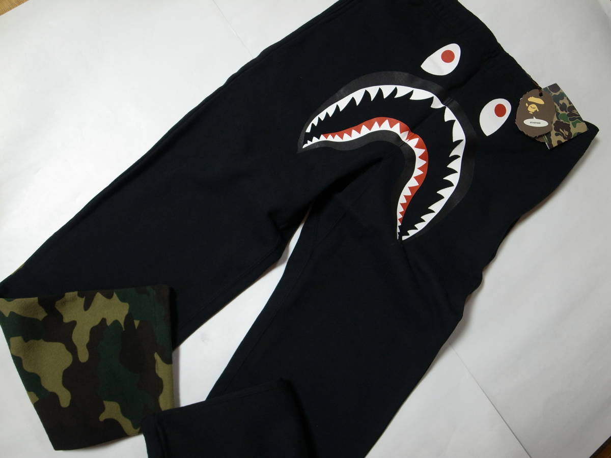 激レア・稀少★A BATHING APE エイプ★シャーク フルジップ 1カモ パーカー＆スウェットパンツ セットアップ★ブラック★M★BAPE_画像6