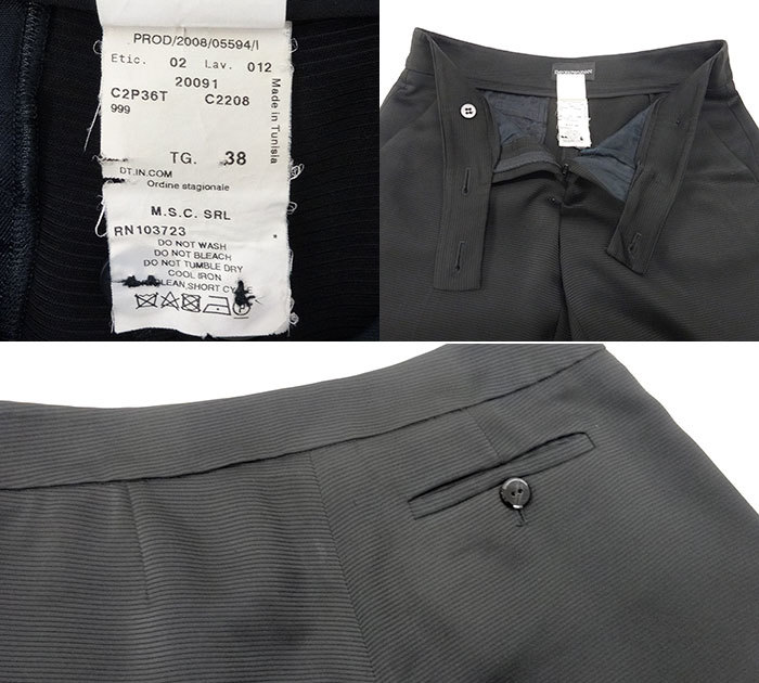  Emporio Armani formal suit setup FF3013 EMPORIO ARMANI 38 lady's jacket pants black Italy made 