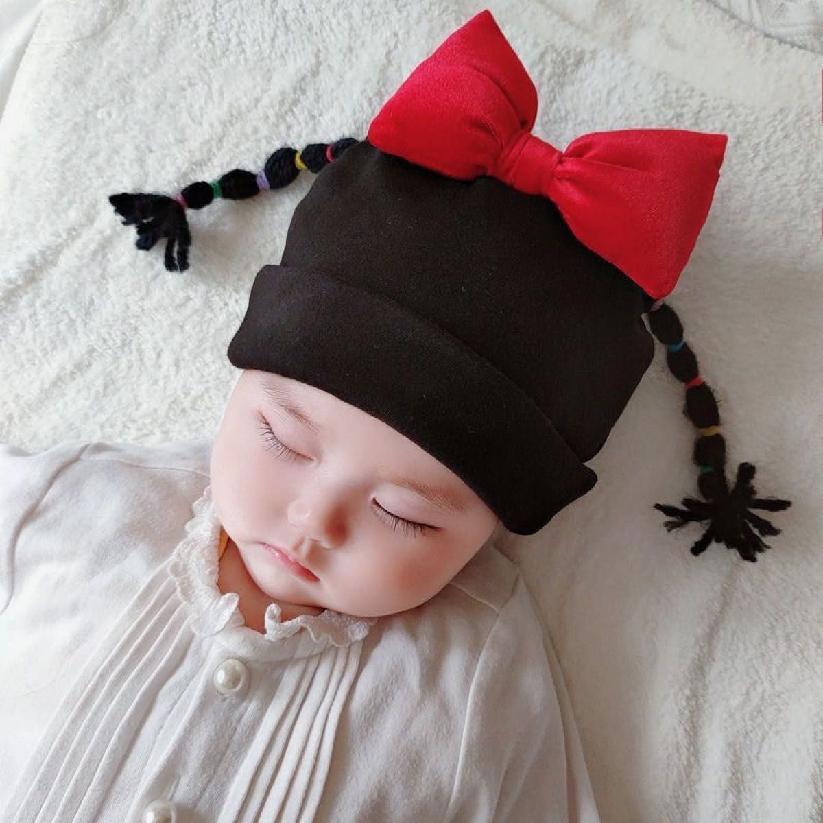 赤ちゃんの帽子 超かわいい赤ちゃんのかつらの帽子 新生児帽子 ベビー帽子 ニット帽