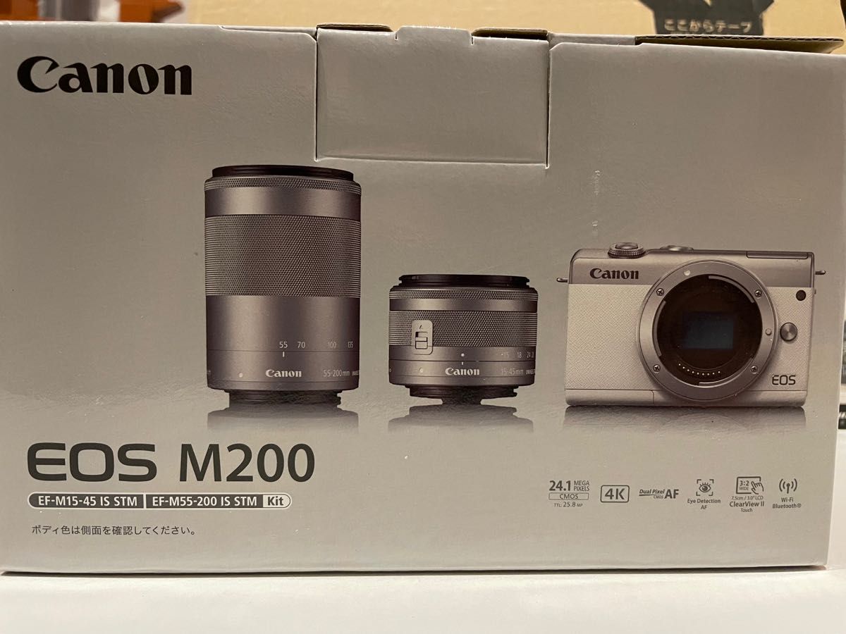 新品未開封 キヤノンCanon EOS M200 ミラーレス一眼カメラ ダブル
