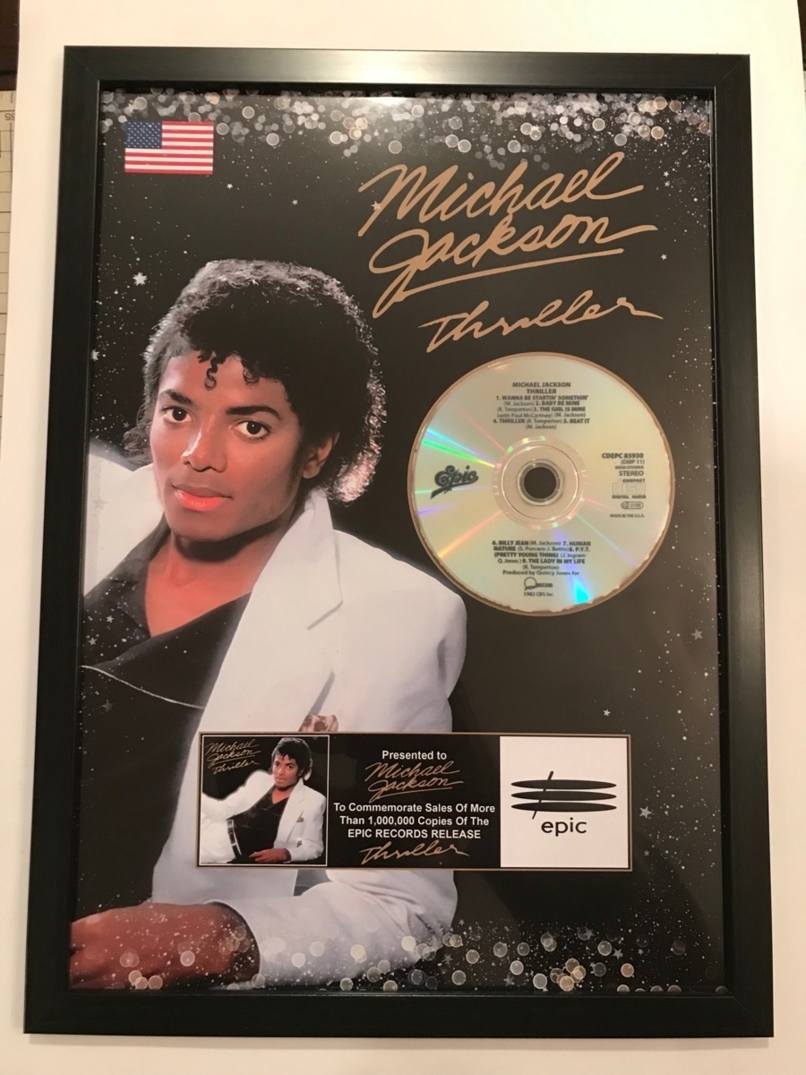 [ Michael * Jackson /Michael Jackson][ триллер /Thriller] платина диск рама / сертификат имеется 