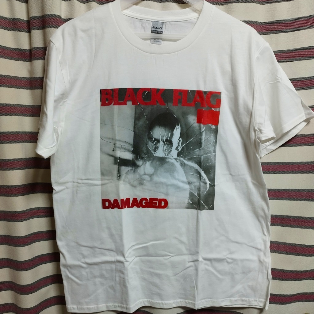 BLACK FLAG 名盤『DAMAGED』ブラックフラッグ バンドTシャツ　新品/送料無料 Lサイズ ヘンリーロリンズ Henry Rollins