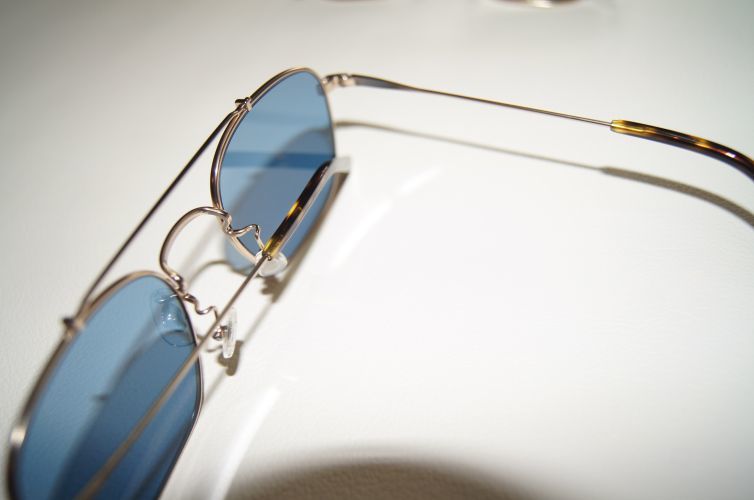  unused orugeiyuorgueil metal frame sunglasses blue lens 