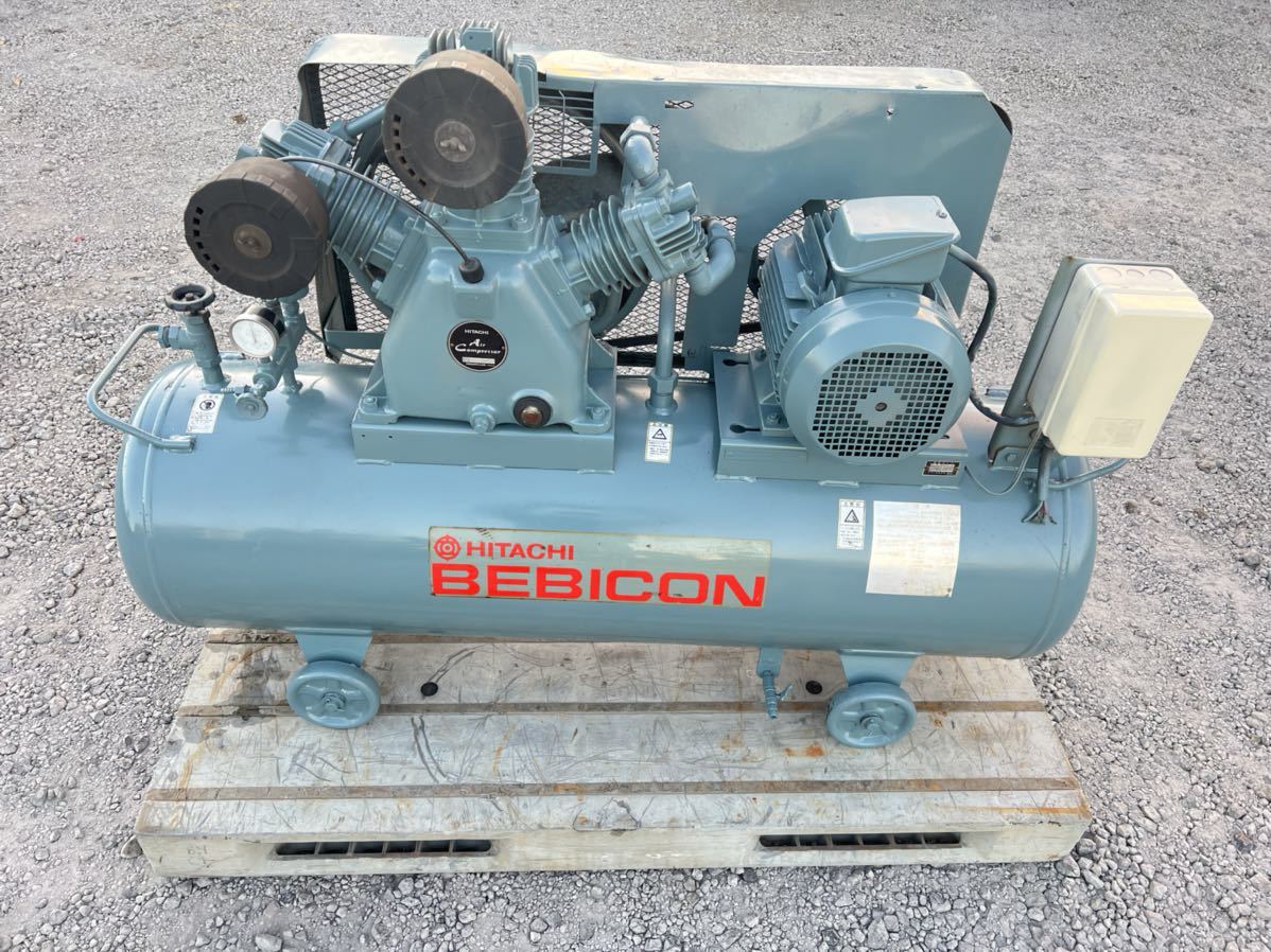 01日立 コンプレッサー ベビコン BEBICON 60Hz タンク230L HITACHI 10