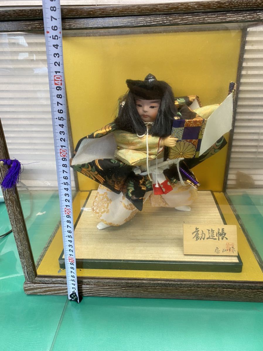 1102) 五月人形 宝山作 ガラスケース入り 勧進帳 弁慶◇端午の節句中古