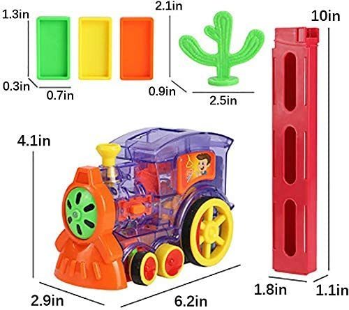 わくわくドミノカー ドミノ積み木 自動 ドミノ倒し ブロック 80枚のカラフルブロック付き_画像2