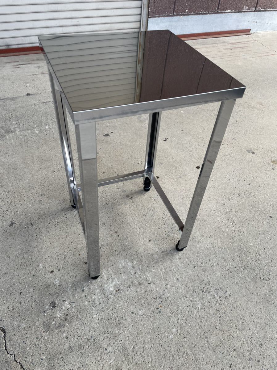 ★税込送料無料★ 業務用 美品 作業台 ビールサーバー台 調理台 スキマ台 450×450×800 3方枠 飲食店 ステンレス作業台 サーバー台11