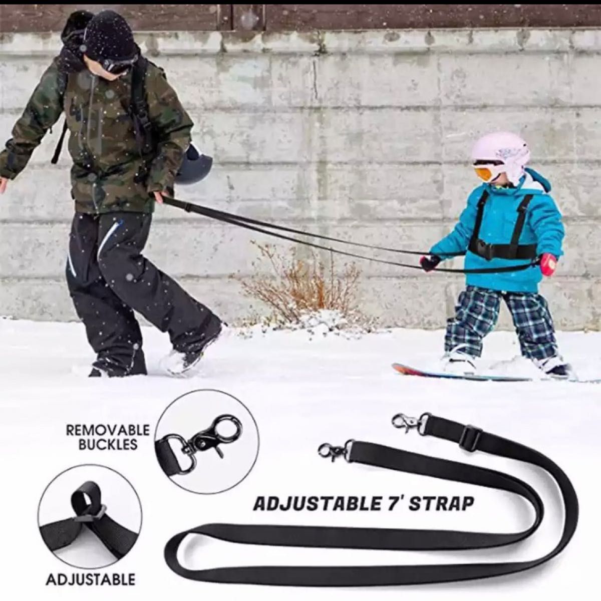 子供用　ハーネス　スノーボード　スキー　スケボー　ローラースケート用　ブラック