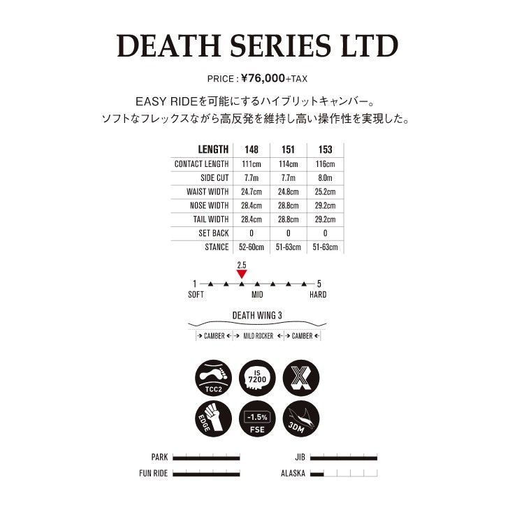 【新品極美品！50%off！！！】デスレーベル（DEATH LABEL）19-20 スノーボード 板 153cm