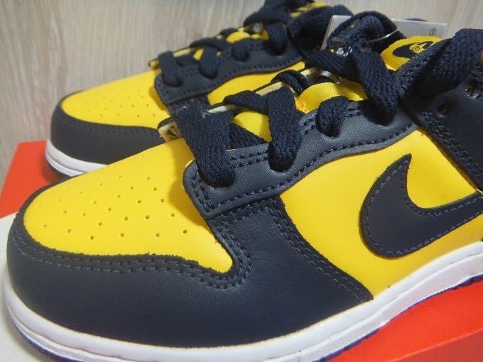 新品 NIKE DUNK LOW PS MICHIGAN 20cm☆ナイキ ダンク ミシガン VARSITY MAIZE/MIDNIGHT NAVY CW1588-700_画像2