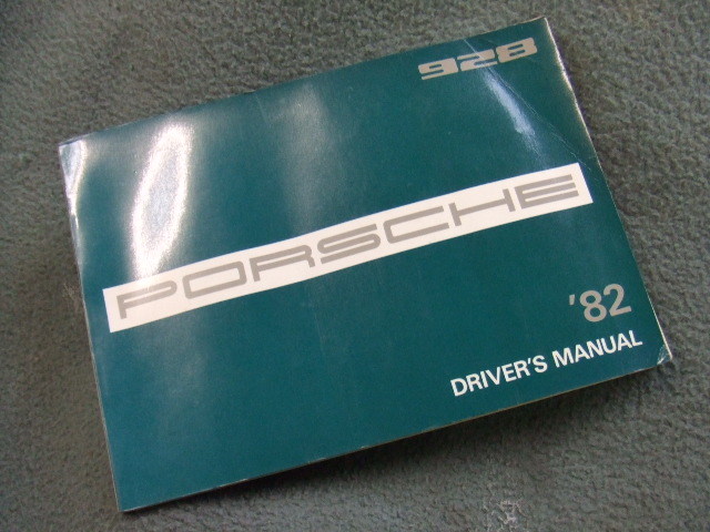  Porsche 928 owner manual owner's hand book manual user's manual 