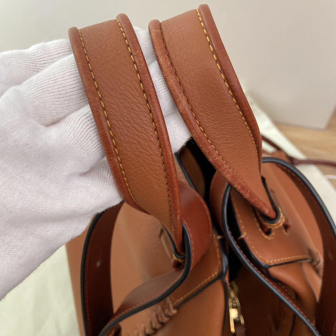 送料無料 LOEWE ロエベ レースコレクション ハンモック ミディアム ハンドバッグ ショルダー タン レースアップ 限定品