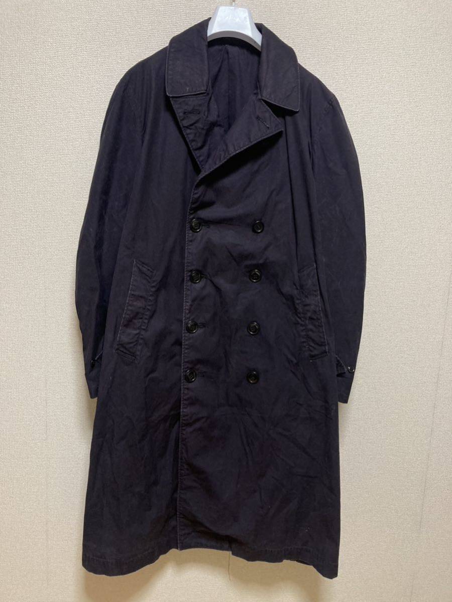 60's70's アメリカ軍 オールウェザーコート トレンチコート ネイビー 60's US Navy Rain Coat LARGE (42-44) ステンシル　ミリタリー_画像1