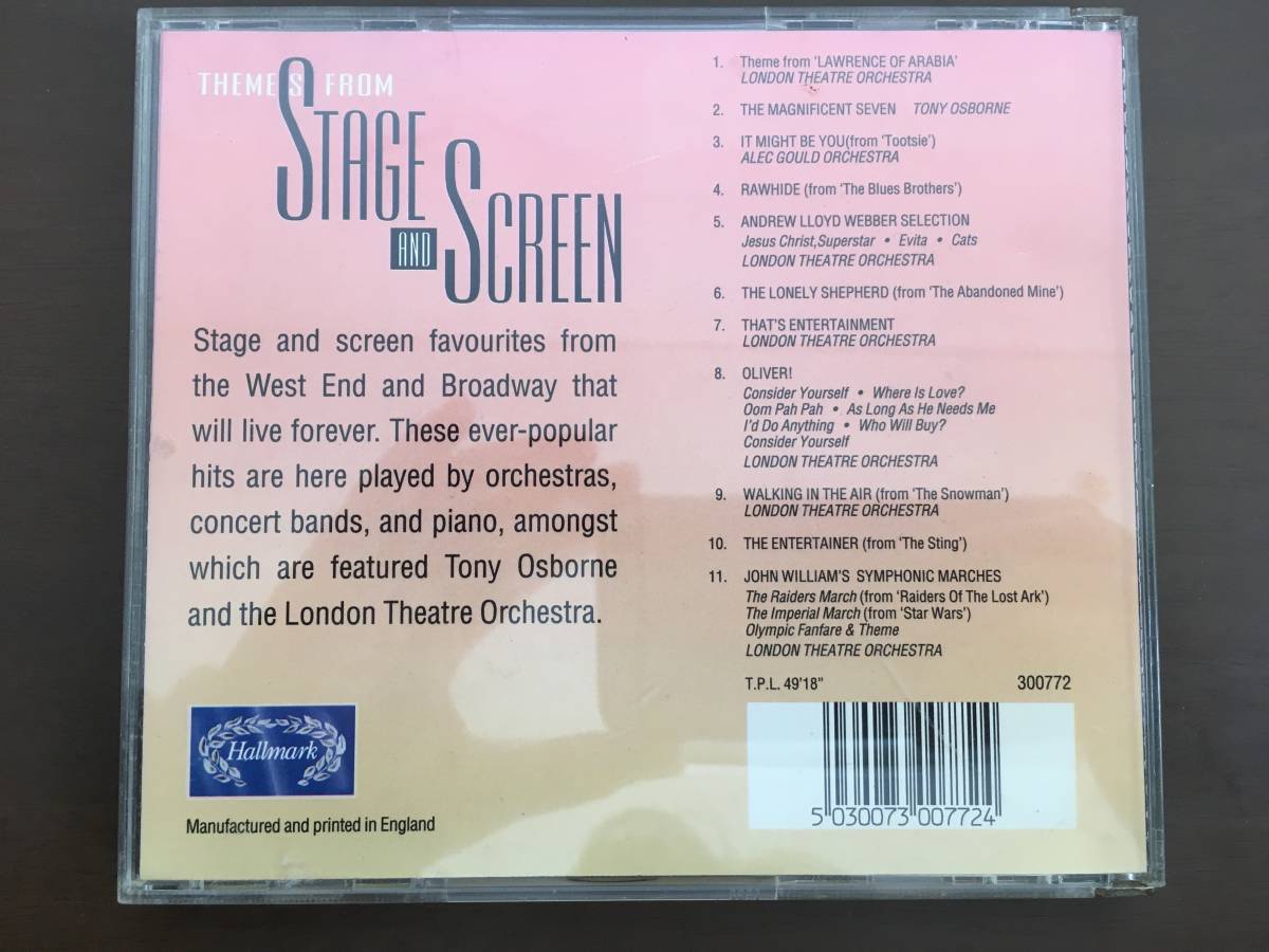 CD/VARIOUS　THEMES FROM STAGE & SCREEN/【J21】 /中古_画像2