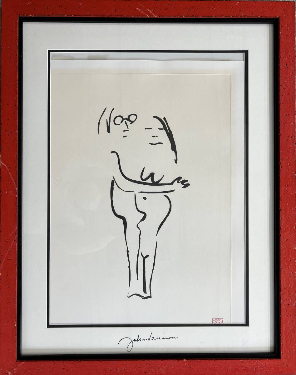 ◇版画◇ジョン・レノン『Real Love』◇John Lennon◇落款有◇額装