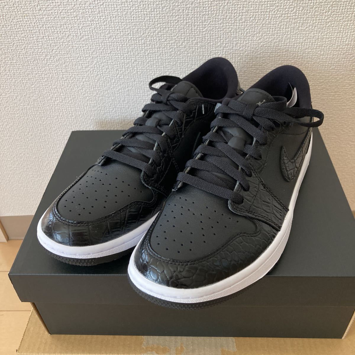 茄子紺 Nike Air Jordan 1 Low Golf 黒 クロコダイル 26.5 - 通販
