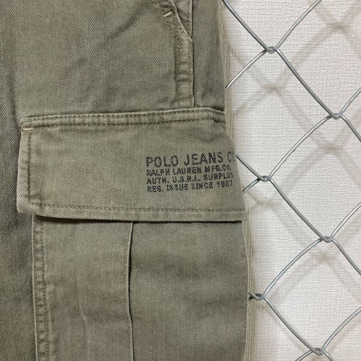 POLO JEANS ポロジーンズ ラルフローレン M65 ミリタリー カーゴパンツ ヘリンボーンツイル 30×34_画像5