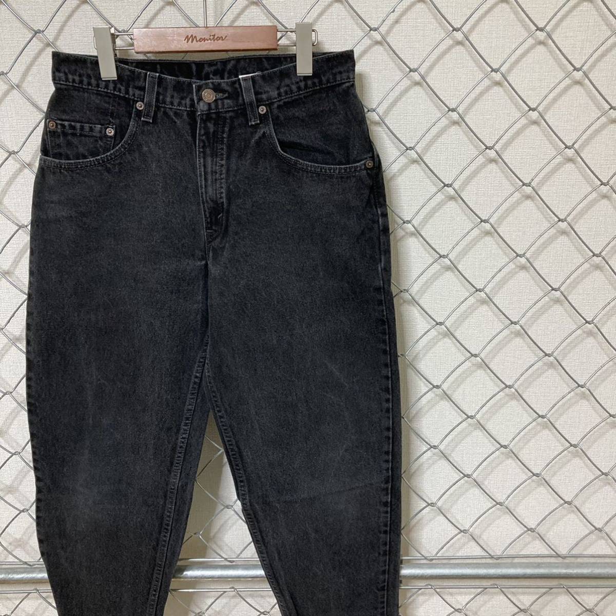 90's Levi's 560-0260 リーバイス 96年製 ルーズフィット テーパード ブラックデニムパンツ ジーンズ カットオフ 31×30