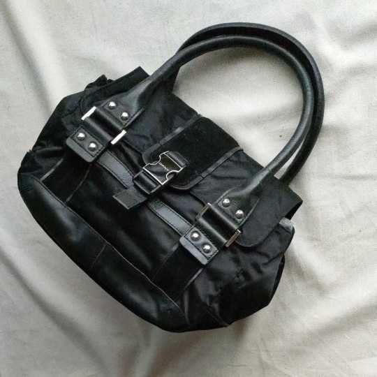 [ прекрасный товар ] DKNY * Donna Karan New York сумка NY стандартный магазин покупка большая сумка сумка "Boston bag" замша нейлон чёрный черный America 