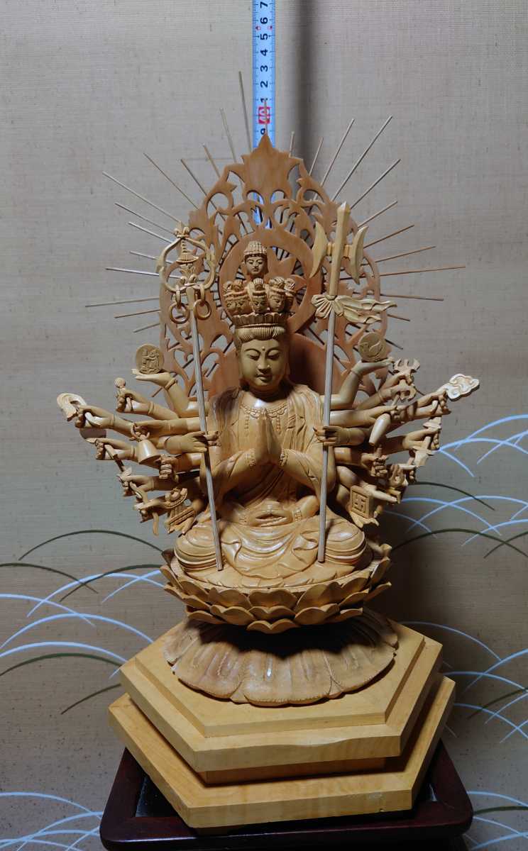 美品 黄楊木 彫刻する 如意宝輪 玉陀羅尼 仏像 工芸品 置物 - 彫刻