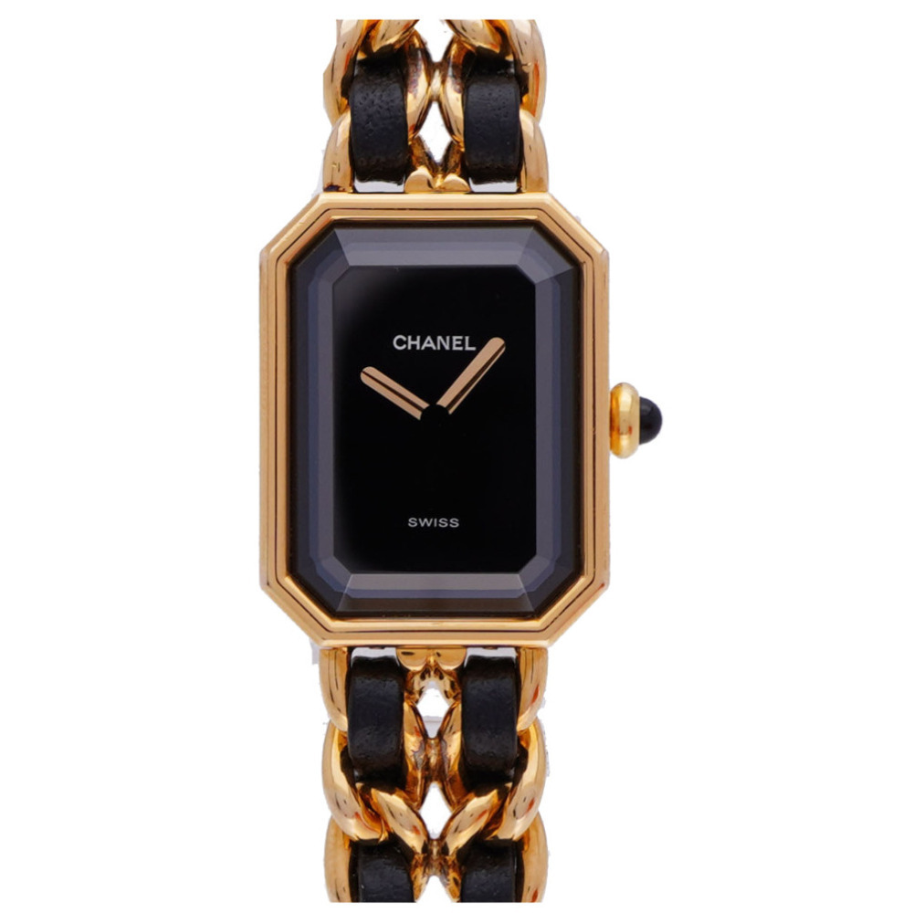 美品 シャネル プルミエール H0001 クオーツ 腕時計 ゴールド/ブラック 