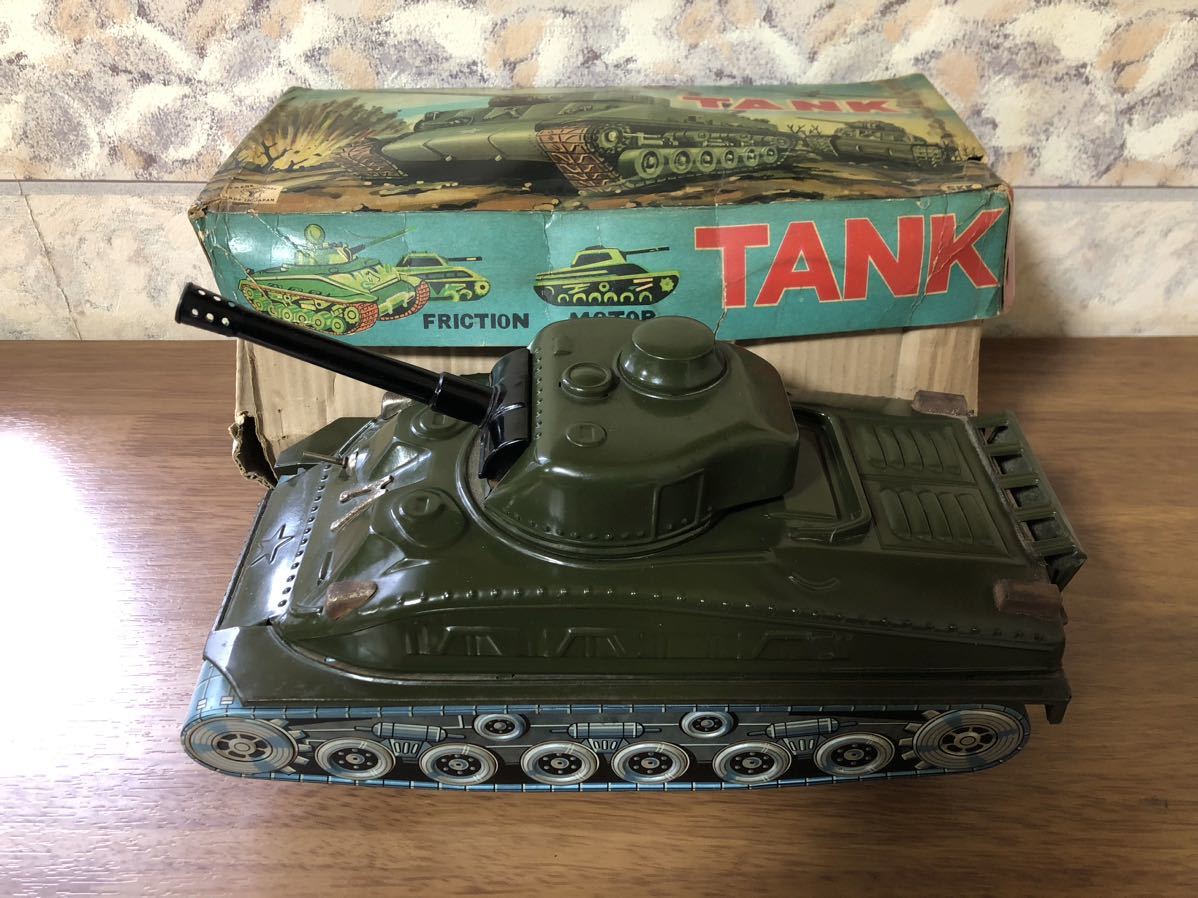 米澤玩具 SKK FRICTION MOTOR TANK ブリキ 日本製_画像1