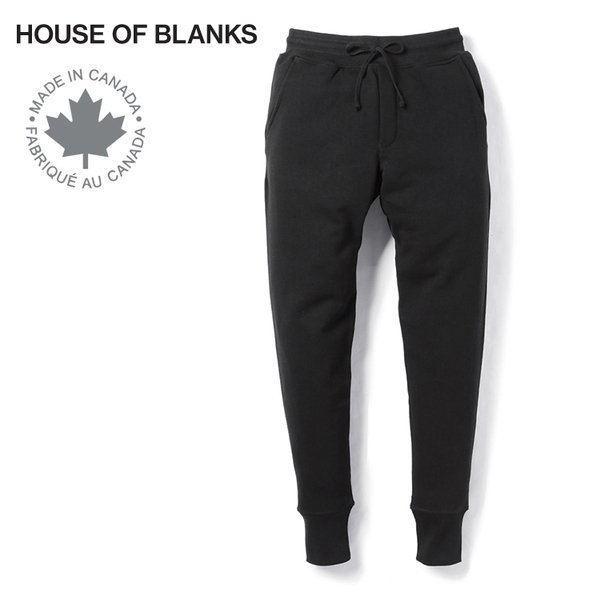 【サイズ L】House Of Blanks ハウスオブブランクス 無地 スウェット ジョガーパンツ ブラック カナダ製 Jogger Sweatpant シンプル