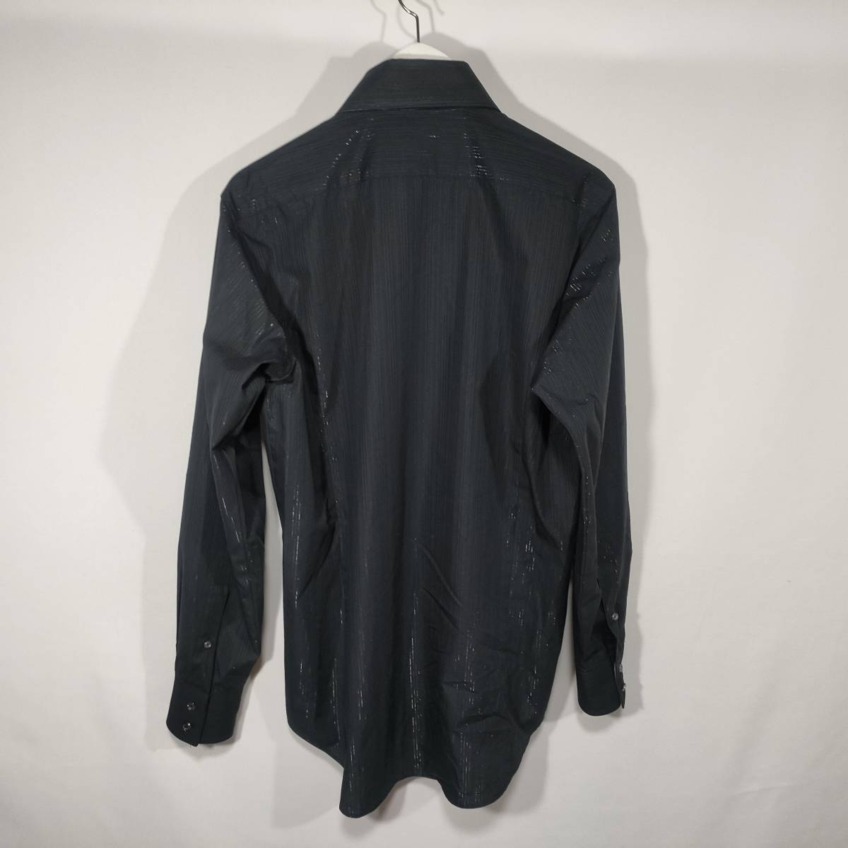 ディレット DILETTO ドレスシャツ ダブルカラー ストライプ 柄 ブラック メンズ 中古 /DG_画像6