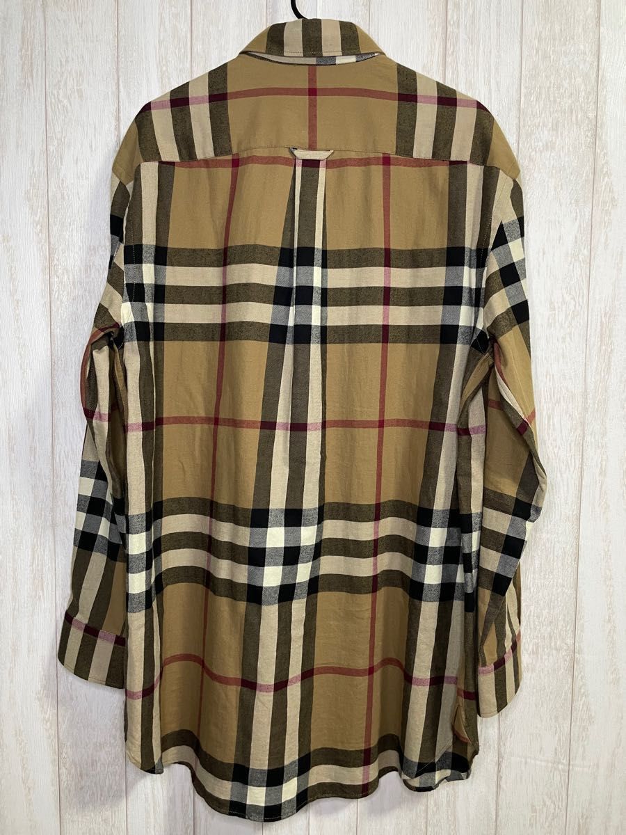 セール【美品】BURBERRY シャツ ネルシャツ ロングシャツ メガチェック