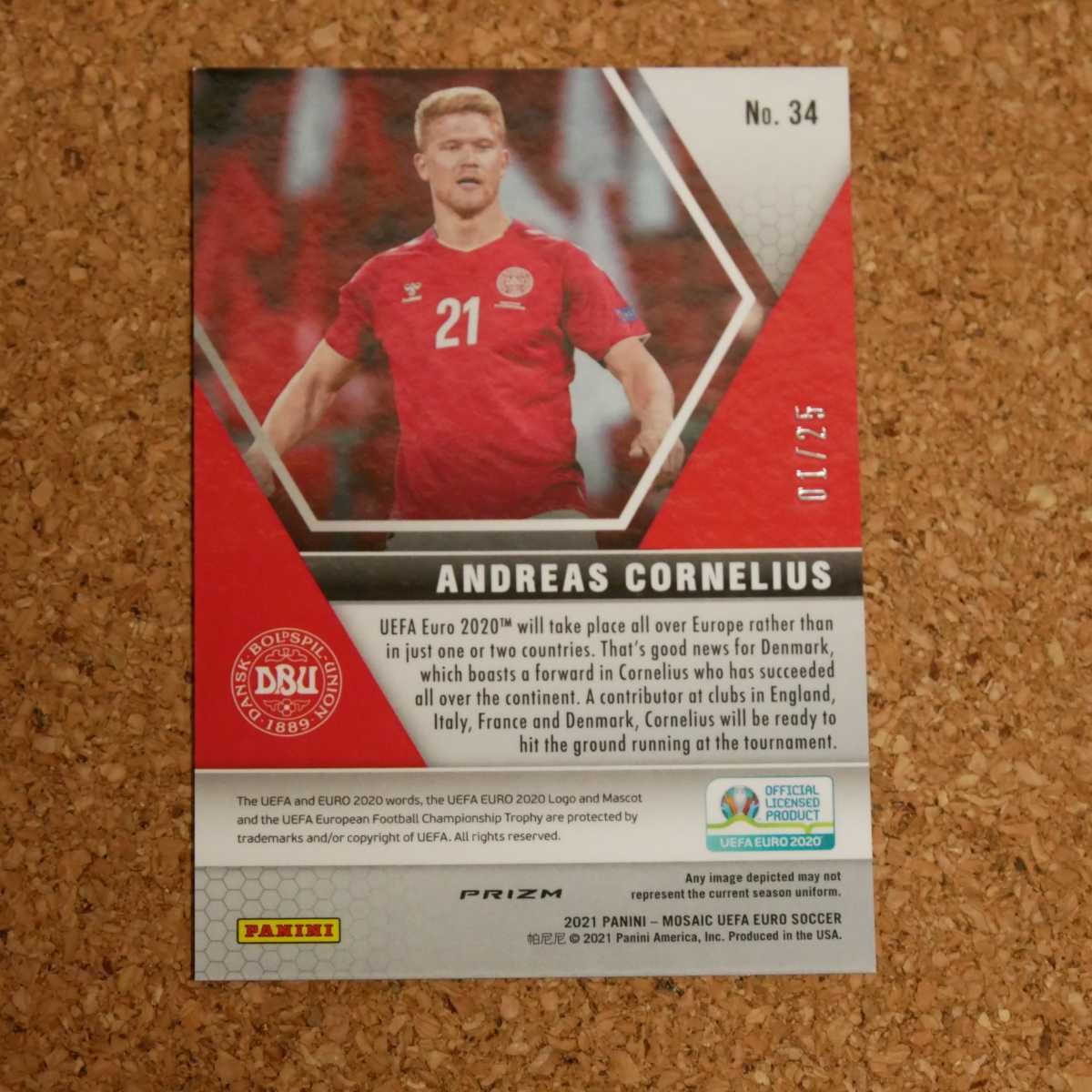 panini mosaic soccer Andreas Cornelius 25シリ パニーニモザイクサッカー アンドレアス・コルネリウス デンマーク コペンハーゲン_画像2