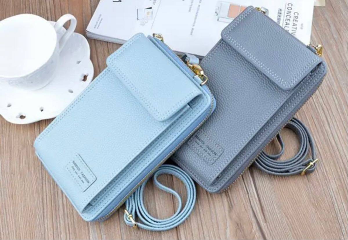  new goods smartphone storage pochette shoulder bag blue pouch gama. vertical 