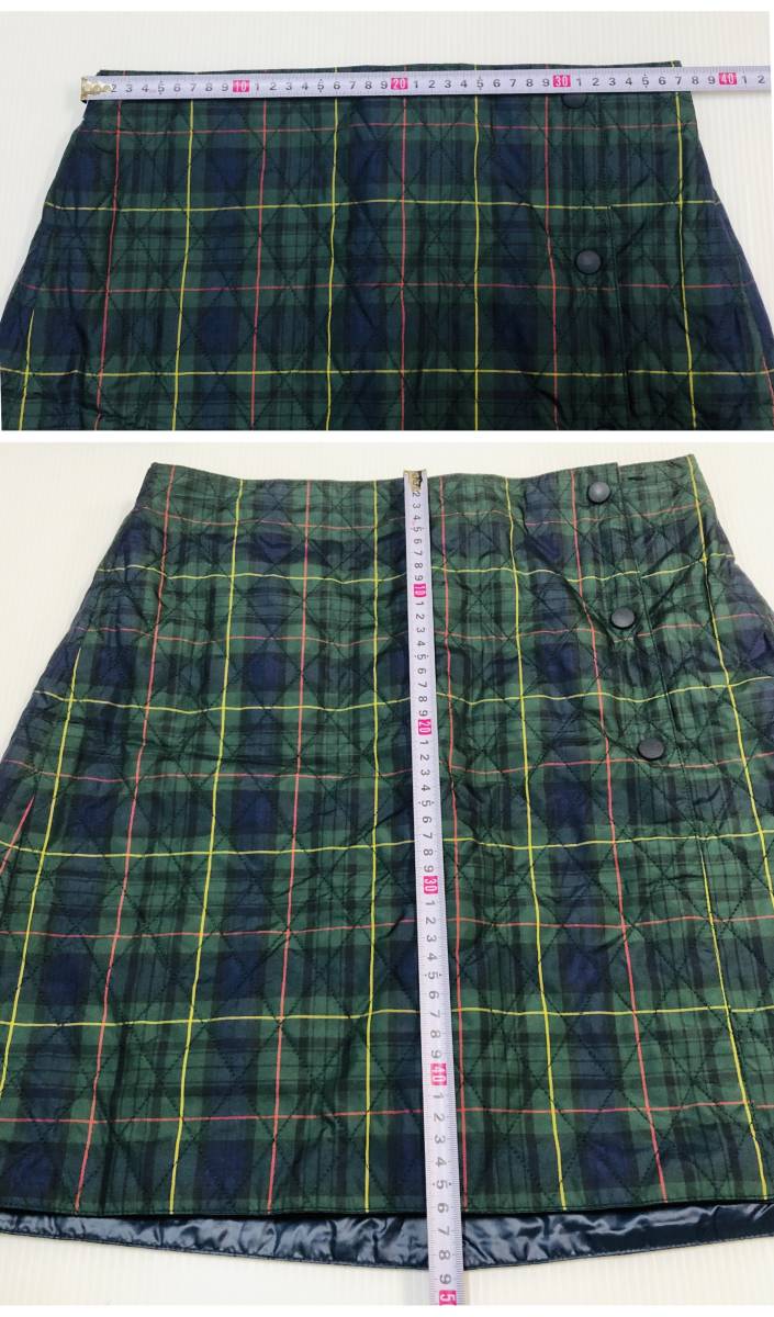  new goods loop lock attaching UNIQLO Uniqlo WOMEN warm Easy check Short skirt quilting skirt size L