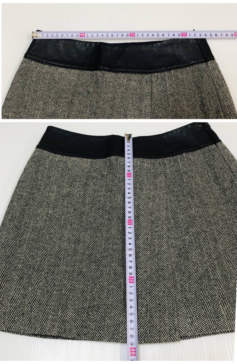 新品タグ付き　訳あり　UNIQLO　ユニクロ　ウールラップショートスカート　グレー　サイズW６１_サイズ