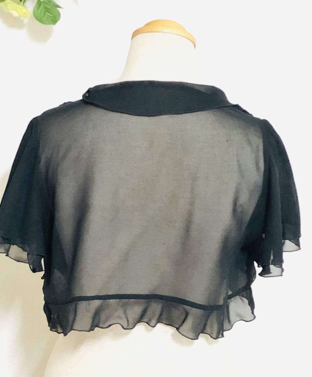  unused Xmisski Smith race &...sia- mesh frill bolero cardigan half .. black size M corresponding 