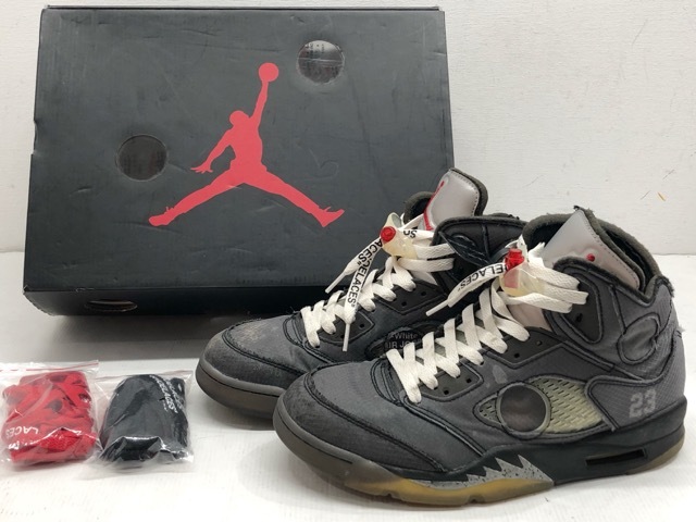 E◇即決◇ NIKE × OFF-WHITE ナイキ オフホワイト AIR JORDAN 5 RETRO