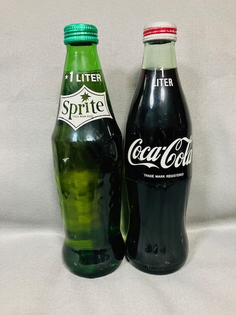 ヤフオク! - 昭和レトロ コカ・コーラ&スプライト 瓶 2本セット 未開...